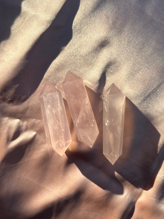 One Rose Quartz Double-Terminated Point