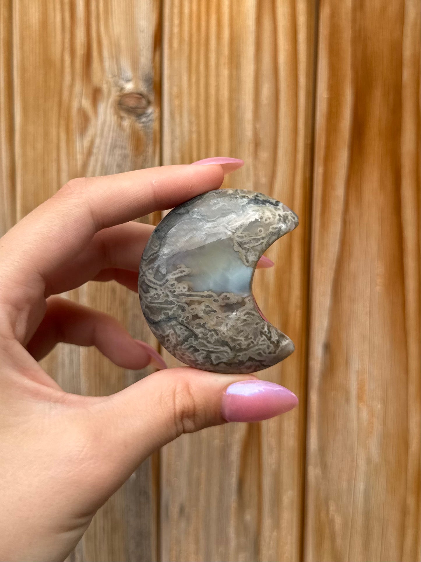 Moss Agate Mini Moon (Opt 90)