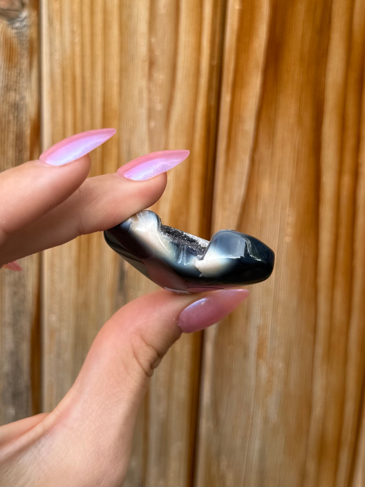Druzy Onyx Heart (Opt 1)