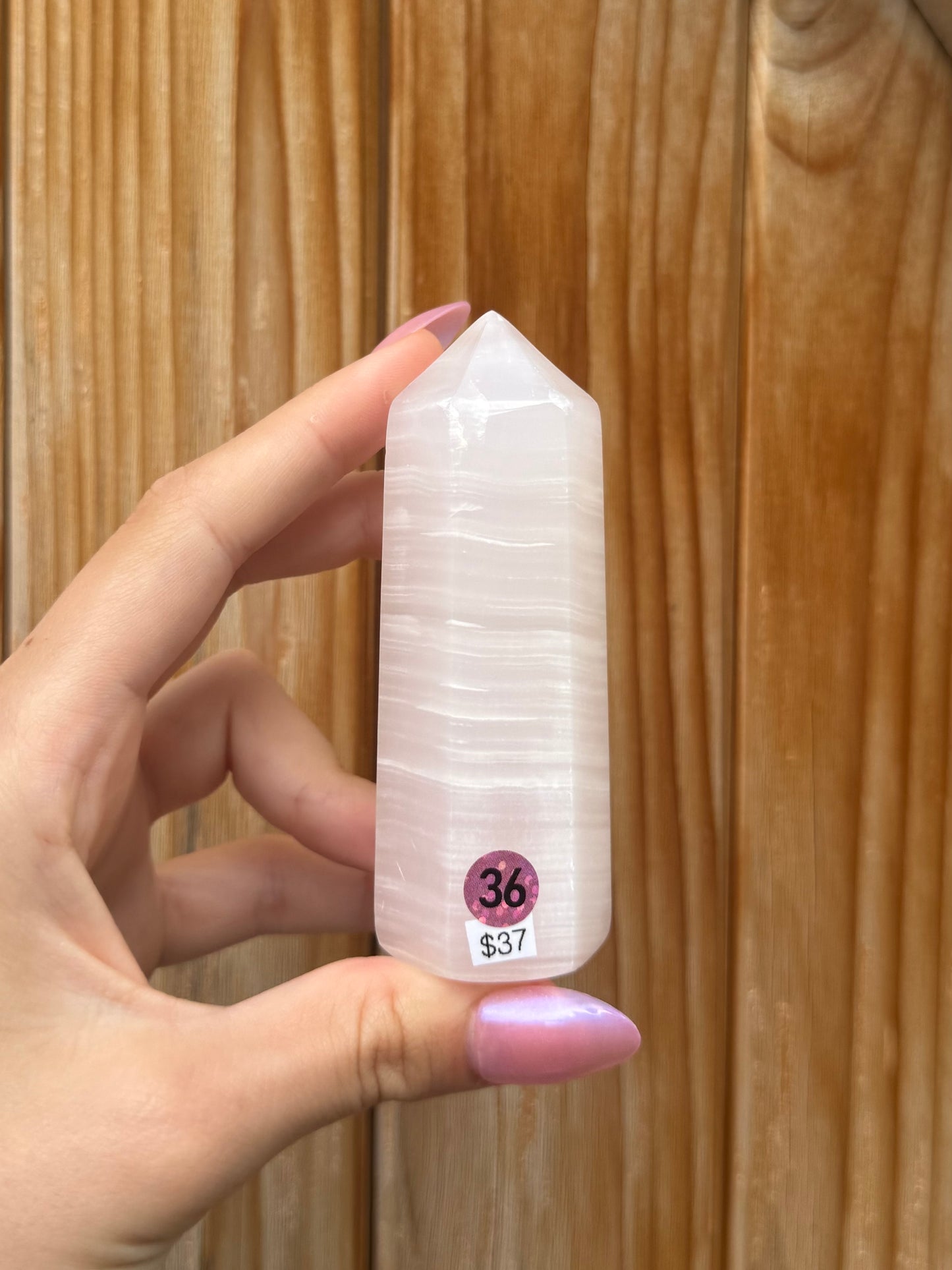 Pink Mangano Calcite Tower (Opt 36)
