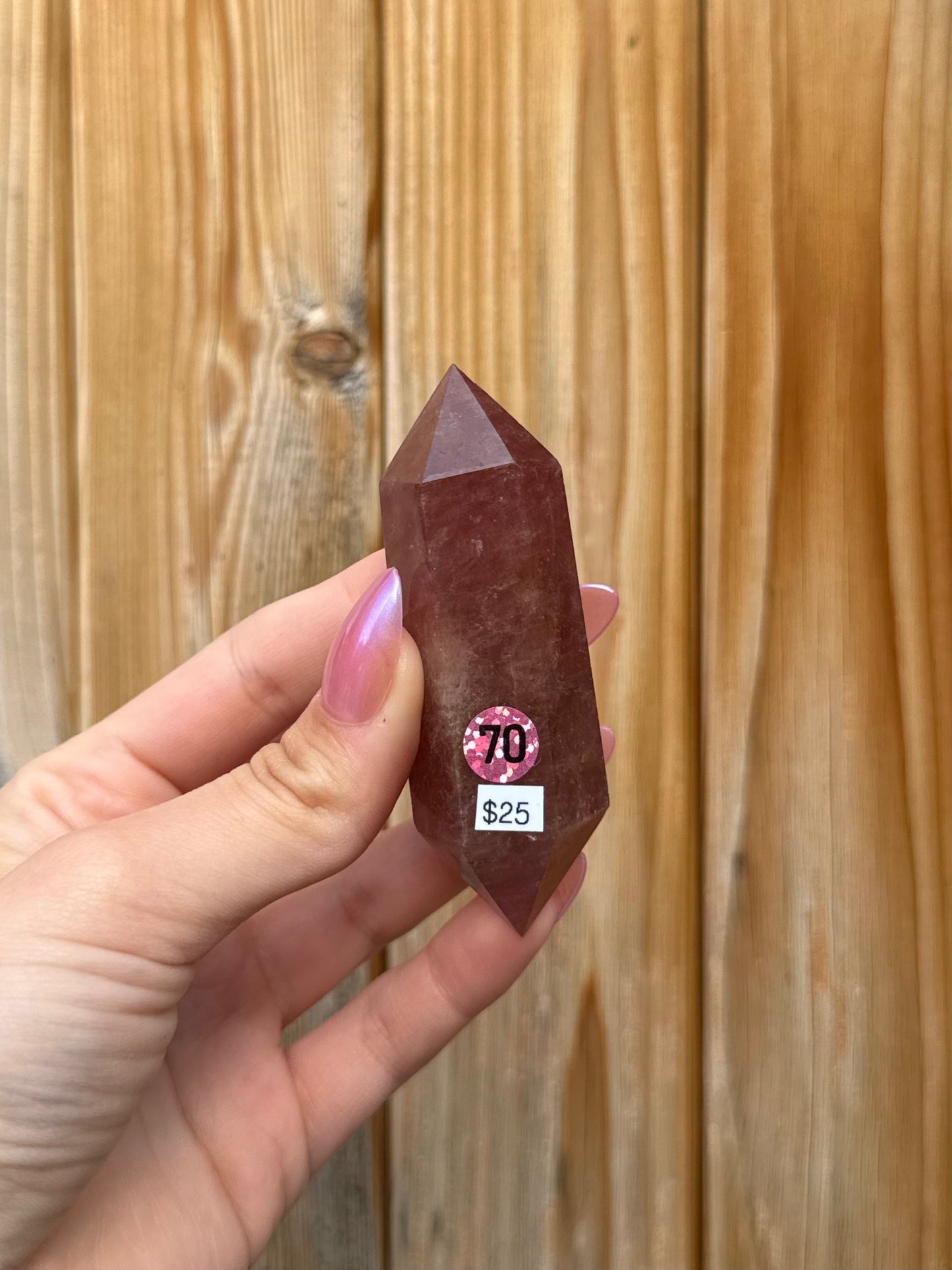 Strawberry Quartz Double-Terminated Point (Opt 70)