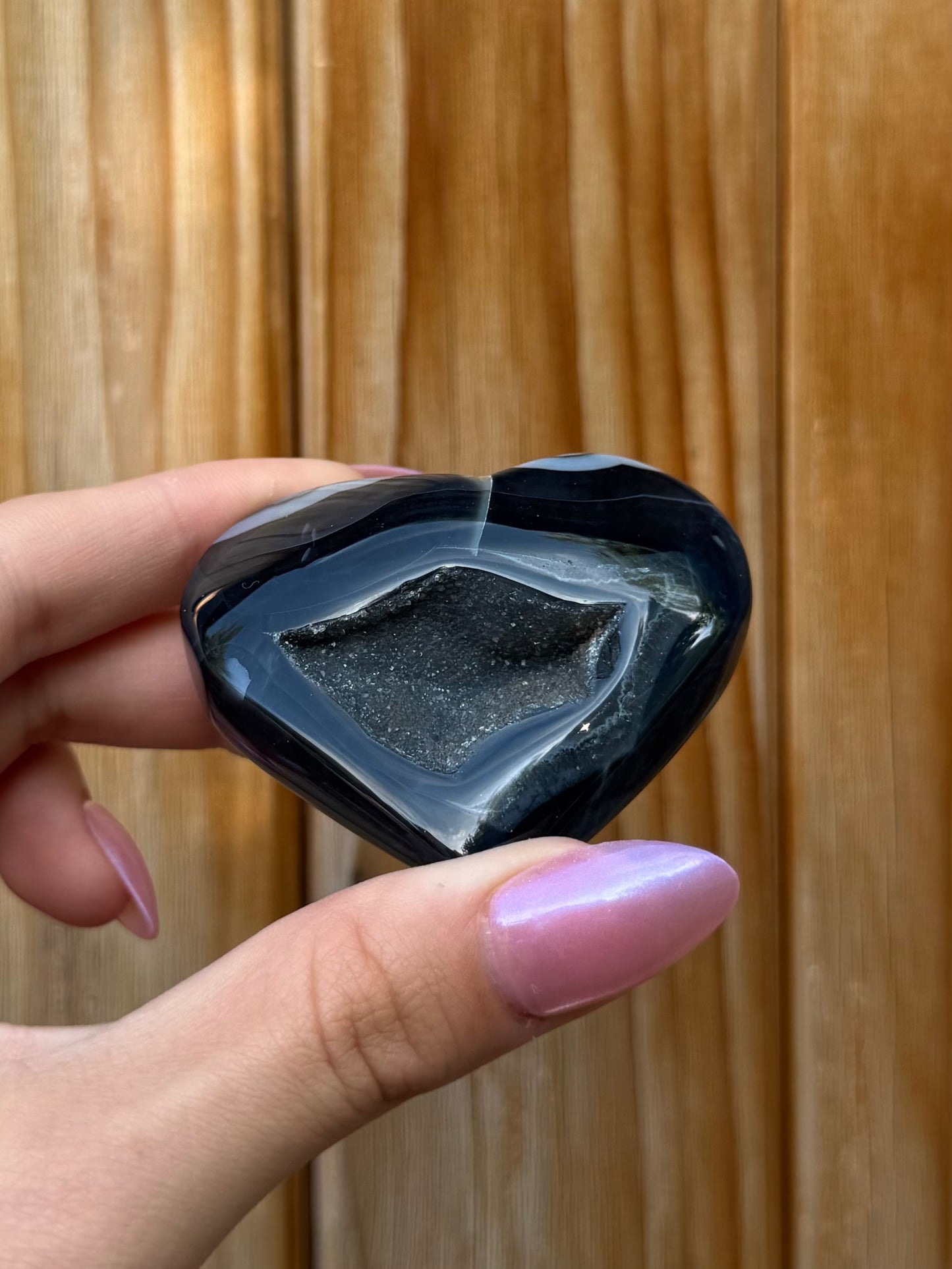 Druzy Onyx Heart (Opt 6)