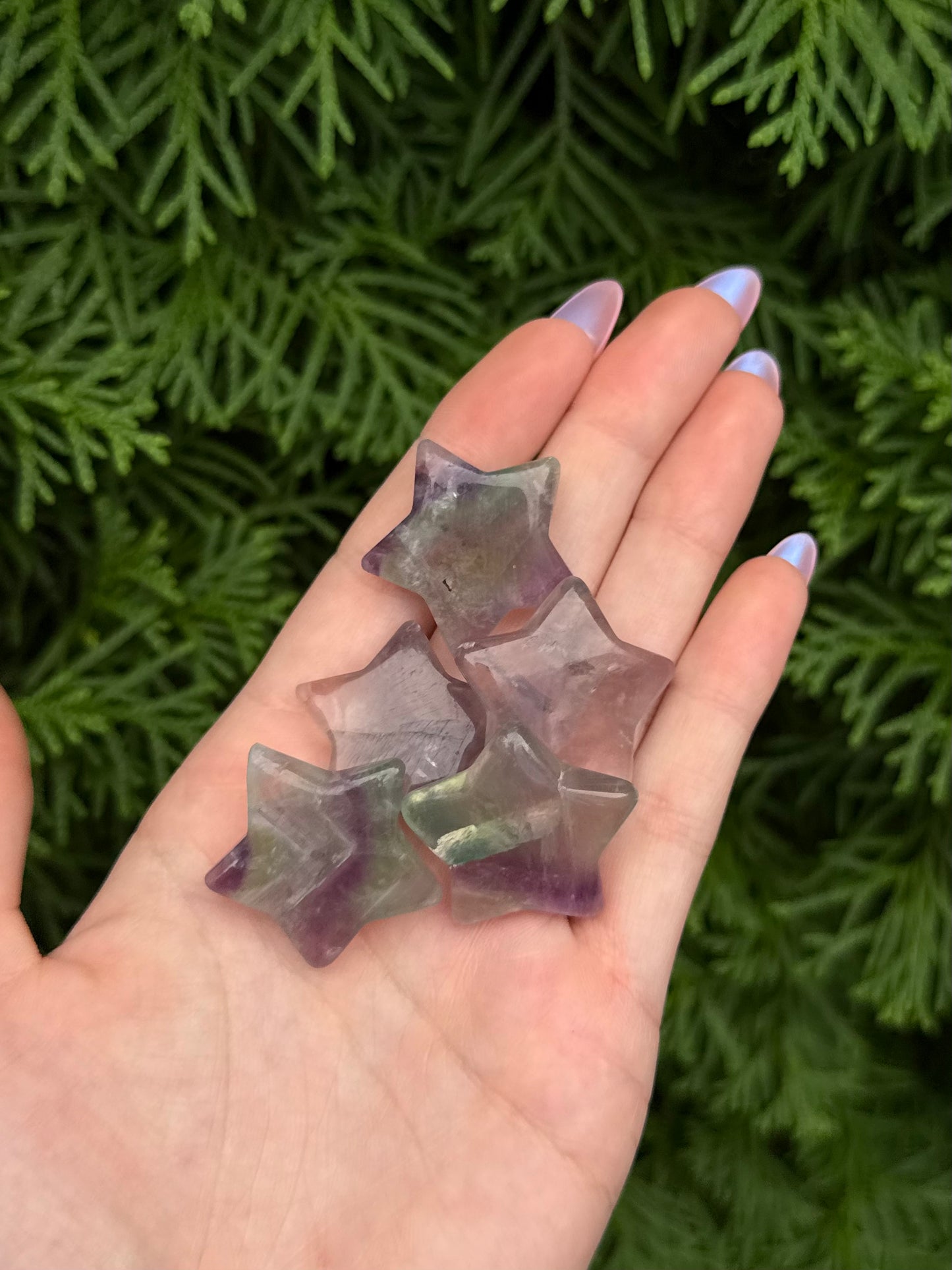 One Rainbow Fluorite Mini Star
