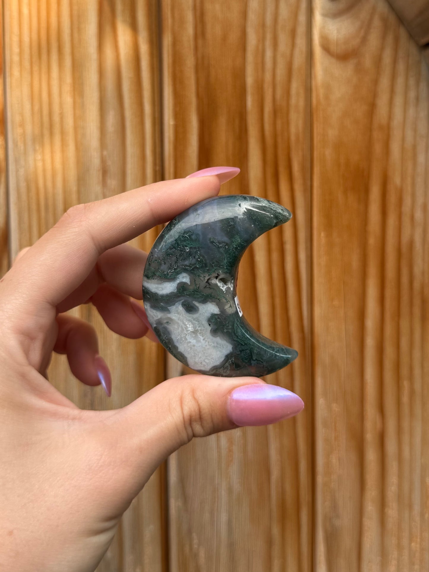 Moss Agate Mini Moon (Opt 85)