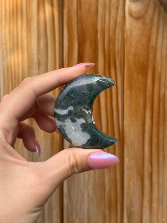 Moss Agate Mini Moon (Opt 85)