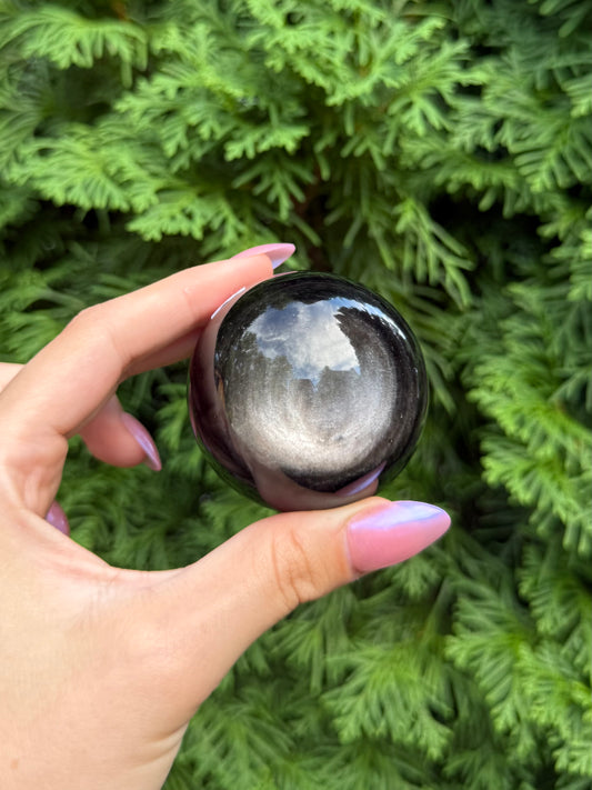 Silver Sheen Obsidian Sphere (Opt 75)