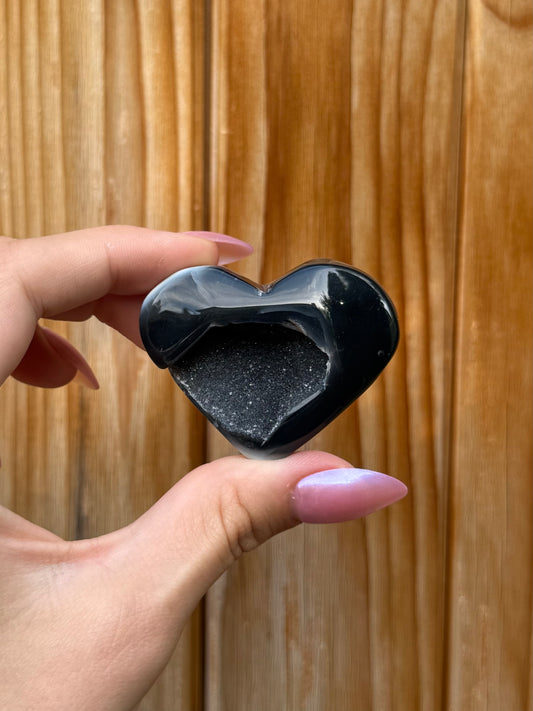Druzy Onyx Heart (Opt 100)