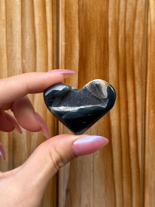 Druzy Onyx Heart (Opt 1)