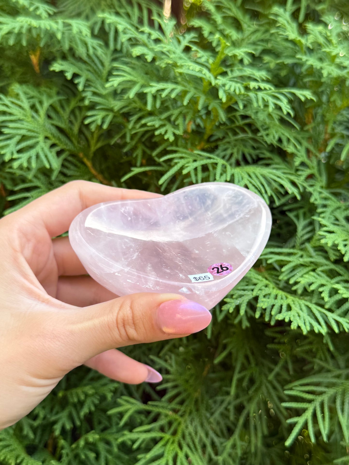 Rose Quartz Heart Bowl (Opt 26)