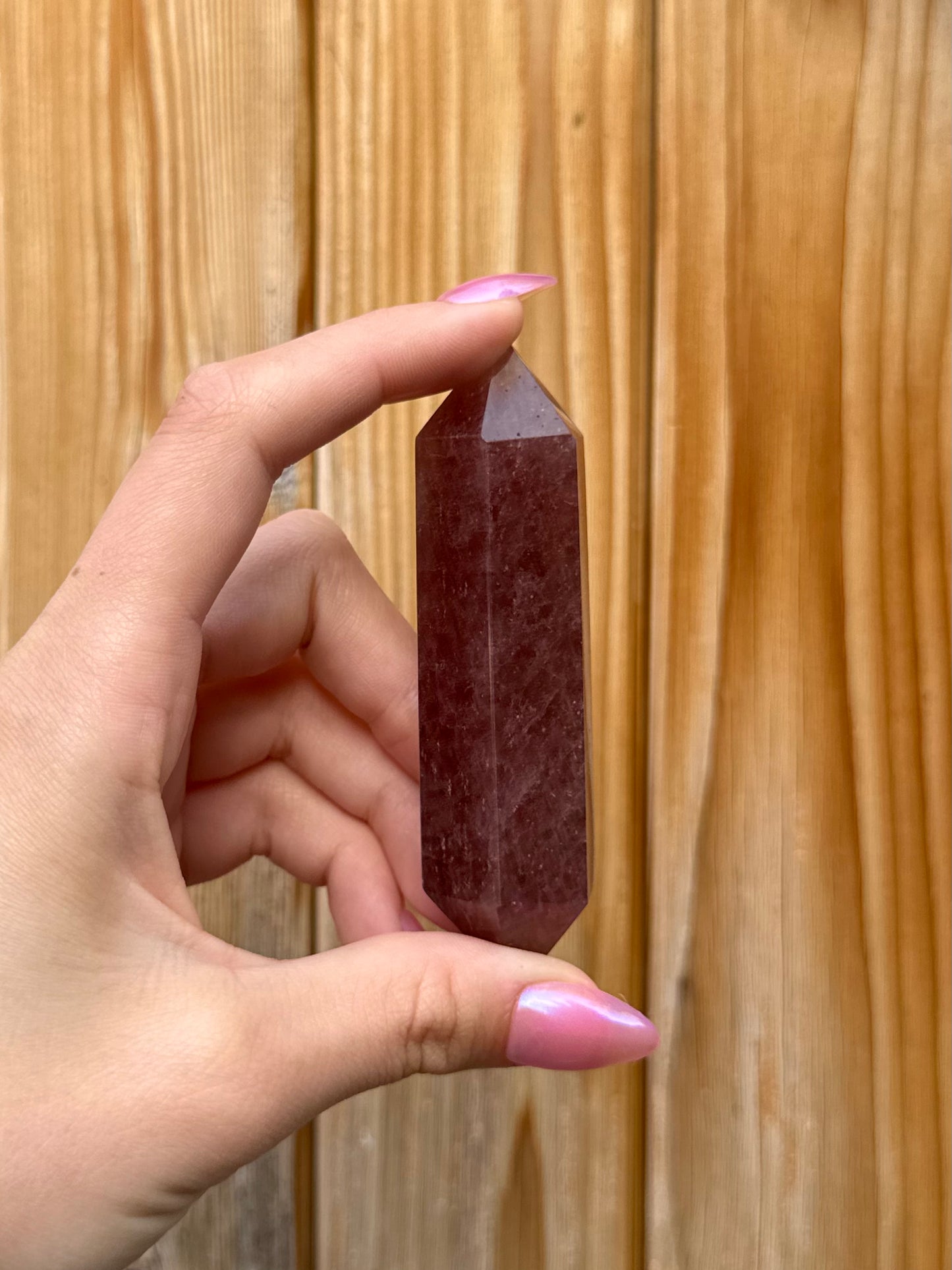 Strawberry Quartz Double-Terminated Point (Opt 66)