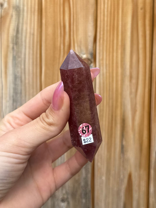 Strawberry Quartz Double-Terminated Point (Opt 67)