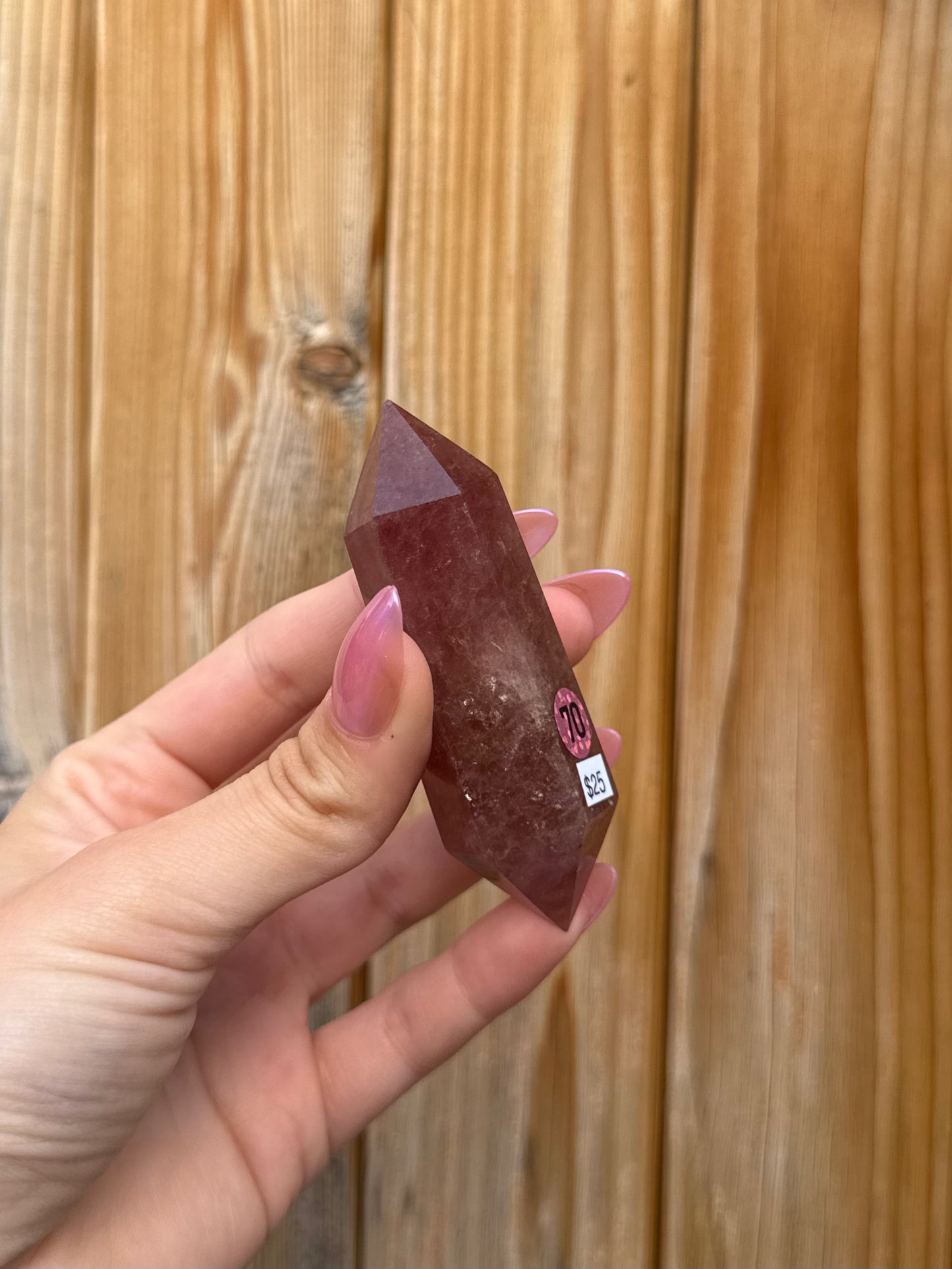 Strawberry Quartz Double-Terminated Point (Opt 70)