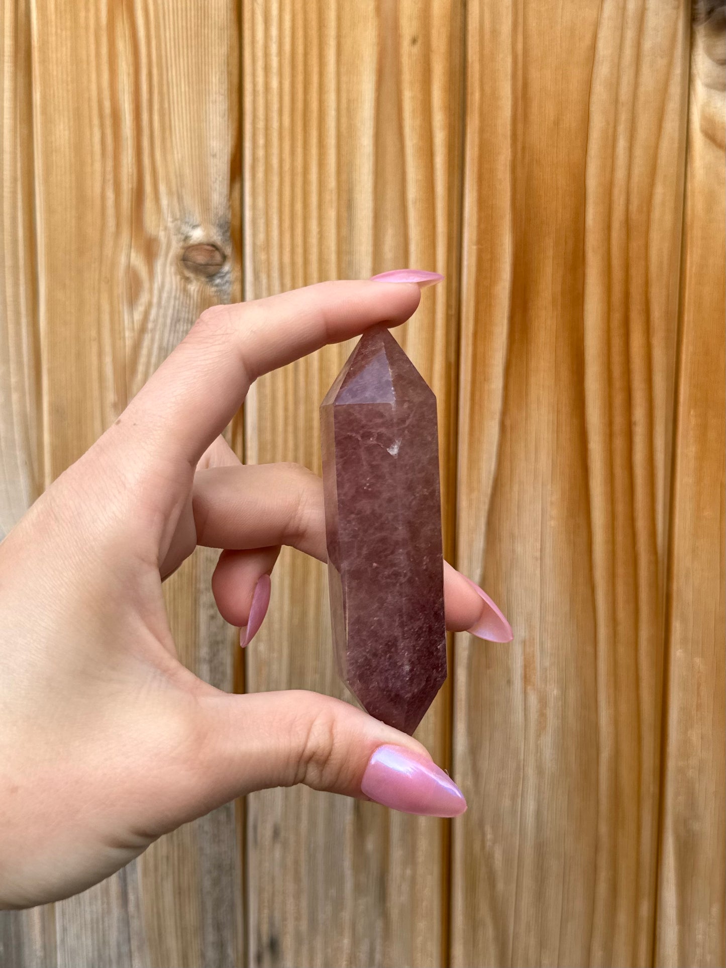 Strawberry Quartz Double-Terminated Point (Opt 68)