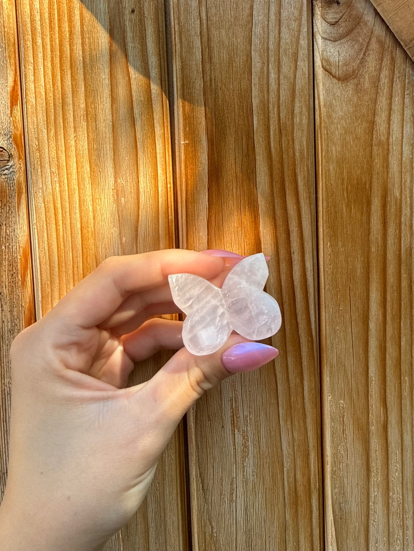 Mini Rose Quartz Butterfly