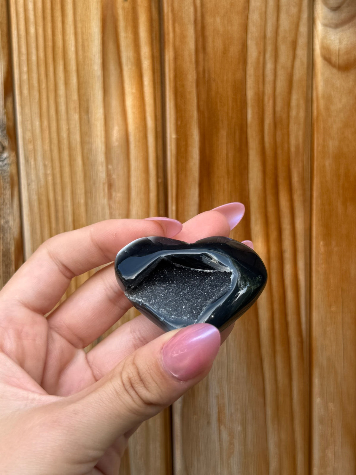 Druzy Onyx Heart (Opt 100)